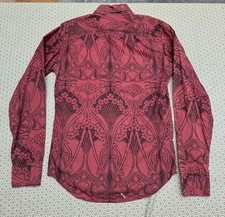 Mens Liberty red  print shirt 16" - made in Italy -FREE SHIPPING