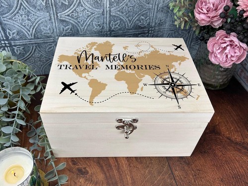 Travel memory box personalised - travel,
