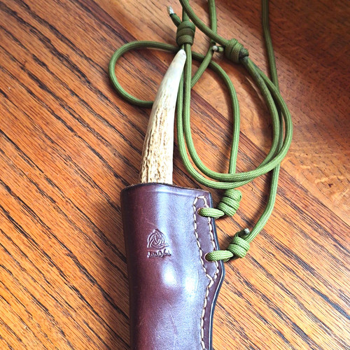 Brown leather knife sheath - brown,