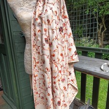 Wool Mix Crewel Machine Embroidery Shawl Wrap Scarf from Simla Unworn 28" x 78"