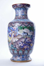 Vintage Original 20th Large Chinese Cloisonne FLOOR vase with deer 64CM STUNNING