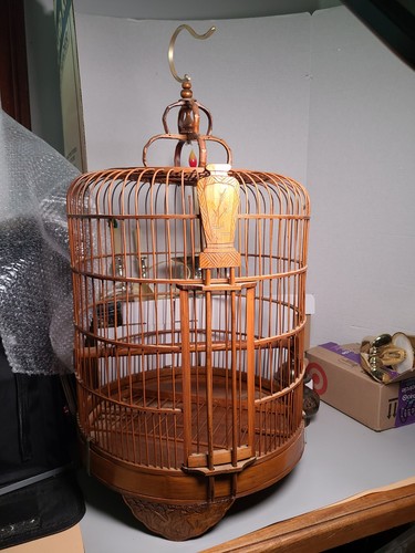 Vintage chinese bamboo bird - vintage,