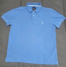 MUSTO Polo Shirt Mens Sky Blue Short Sleeve Size L Sailing Yacht top