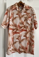 Playboy Vintage Short Sleeve Shirt Peach Marble Print - Party / Festival - M