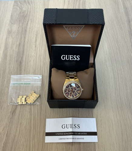Guess gold tone leopard print - leopard,
