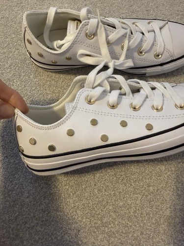 Converse white leather gold - converse,