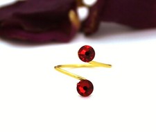 Adjustable Toe Rings Choose Your Finish made with Light Siam Swarovski Elements