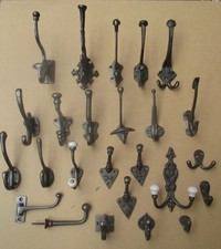 CAST IRON OLD STYLE INDUSTRIAL VINTAGE RUSTIC IRON COAT HOOKS 