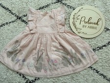 Baby Girls Pink Frilly Bunny Rabbit Dress Size 0-3 Months