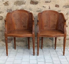Pair of Antique French Louis XVI-style Cane Chairs