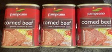 3 PAMPEANO CORNED BEEF 340g X 3= 1.02 KG Long expire - 3 Tins.Free P&P