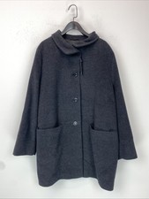 Gil Bret Charcoal Lambswool and Angora Blend Coat Button Front Pockets UK 16