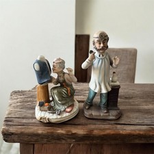 Set of 2 Vintage Porcelain Figurines – Seamstress & Dentist (Lefton China )