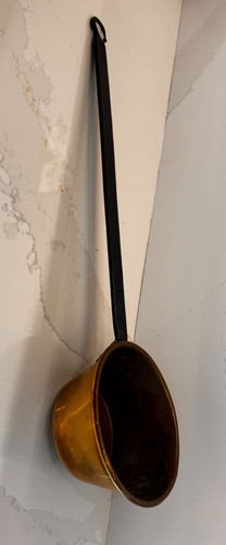 Antique brass pan with iron - pan,