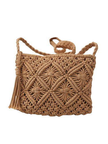 Women straw crossbody bag - straw,