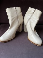 Ladies Cream Ankle Boots High Heel. Zara Size 7.