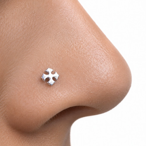 Cross arrow nose stud - cross,