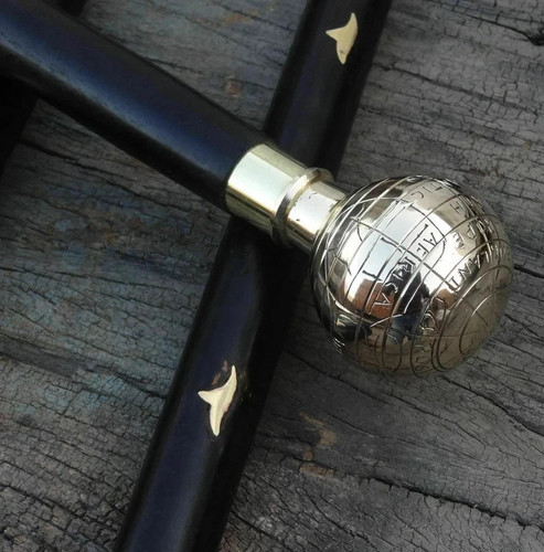Brass globe handle - handle, vintage
