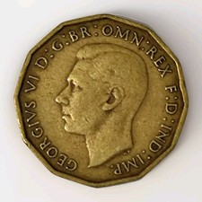 GEORGE VI BRASS THREE PENCE