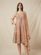 Peach Embroidered Anarkali