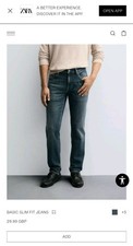 Zara Basic Slim Fit Jeans Size