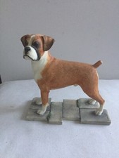 Sherratt & Simpson Boxer Dog Standing Tan/White Figure,Boxer Dog Ornament,56876