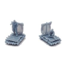 Outland Models Railway Scenery Small Wooden Boat Set with Figures 1:64 S Gauge