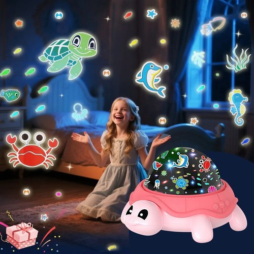 Rotating led projection turtle - projection,