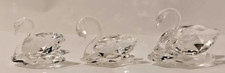 Swarovski Crystal Swan Set x3