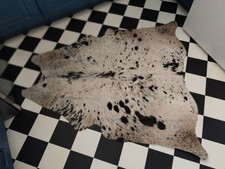 100% Genuine Natural Cow Hide Rug. Skin Leather 45"x42" ,13.13sq Feet