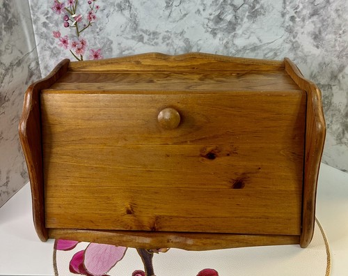 Vintage wood bread box - wood, with