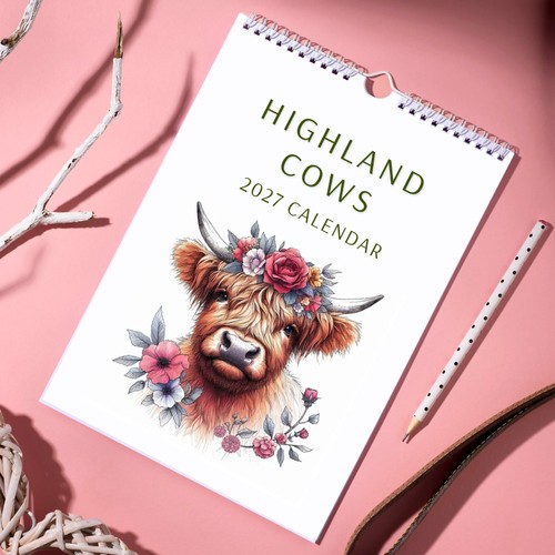 2027 calendar highland cows - 2027,