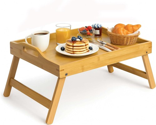Bamboo bed tray wooden with - bamboo,