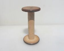 Vintage Wooden Industrial Textile Bobbins Metal Rims x1 Factory Bobbin Spools 7"