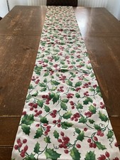Christmas Table Runner Holly Leaves and Berries in Emma Bridgewater Cotton Fabri