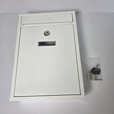 External Mail Post Box With 2 keys & Fixings - White - Brand New