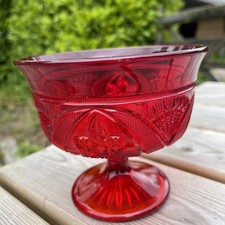 Vintage Pressed Ruby Red Cut