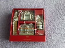 Marks & Spencer London Christmas Tree Decorations pack of 4 Buckingham Palace +