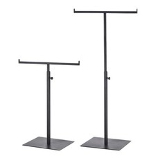 Purse Display Stand T Shaped Metal 2 Pack Adjustable Handbag Rack - Black