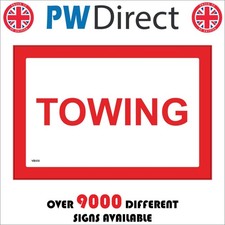 SIGN Towing Vehicle Car On Tow