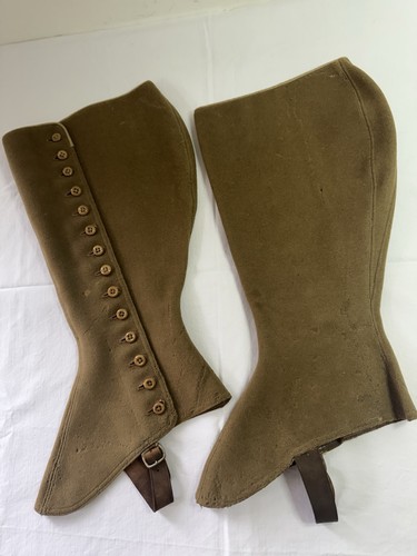 Antique felt gaiters - antique,