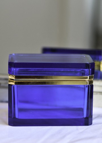 Murano style clear - blue, glass