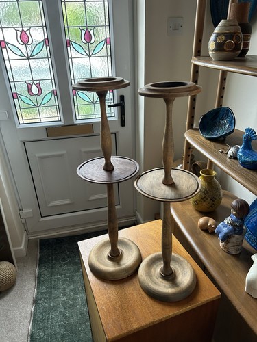 Pair tall handmade - pair, wooden