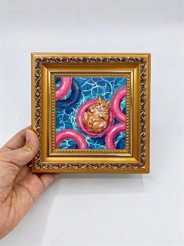 Orange cat donut float - float, ginger