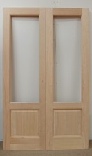 French Door Pair External Timber Wooden Hemlock 2XG LP Rebated Unglazed