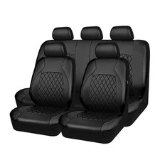 KKnoon 9 Pieces Car Seat Cover PU Leather Seat Protector Full Set Automobile Int