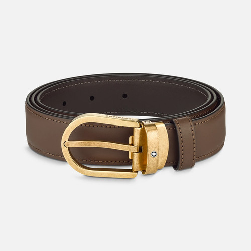 Montblanc brown leather belt - montblanc,