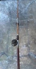Vintage Antique Bamboo Cane Fishing Rod & Reel, 2 Piece, Bait Casting