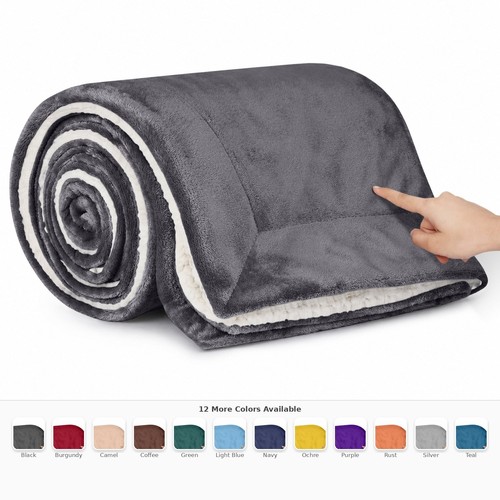 Sherpa throw blanket - blanket, soft