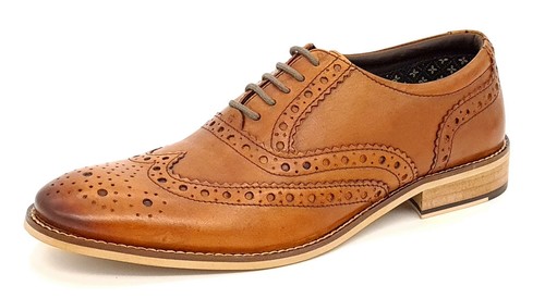 Mens leather brogue lace - mens,